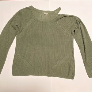 Garage Green Sweater with shoulder cut